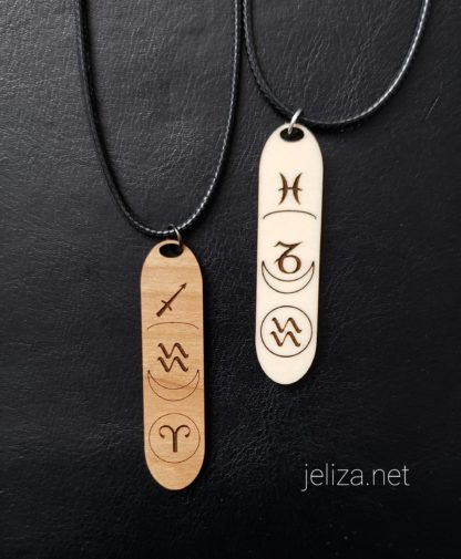 Wood custom astrology pendant